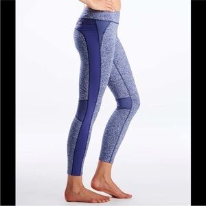 Oiselle Moto Leslie Tights - Size 10 - Satellite Blue Fleece Leggings NWT